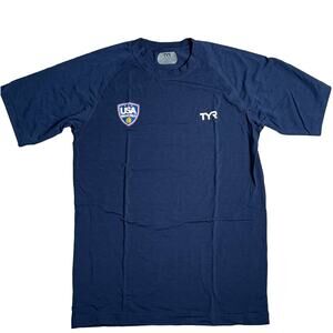 TYR Men's USA WaterPolo Alliance Tech Tee - Navy Blue - Size XS